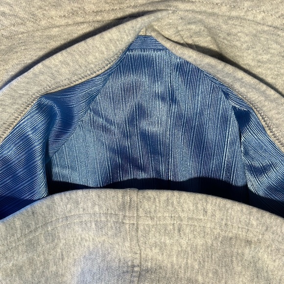 Nike Hoops Hoodie Grey Dark Blue "Satin" lined hood Basketball Youth Boys XL - Picture 4 of 12